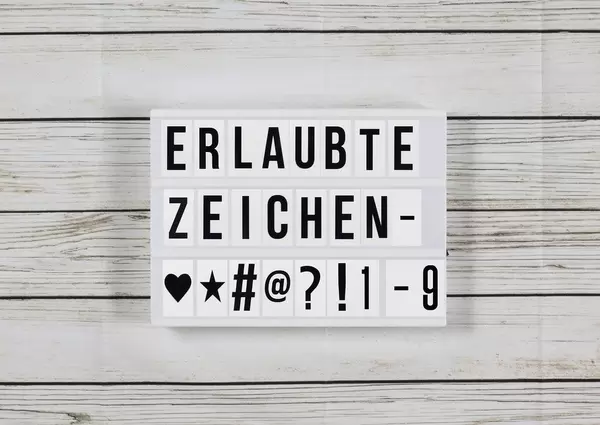 Lightbox: Zeichensatz