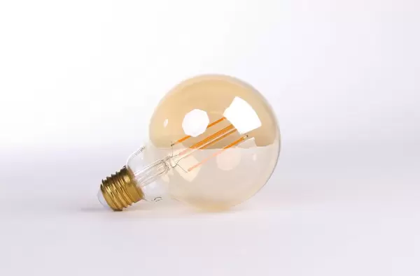 Lightbulb on a white table