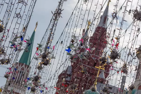 Lights and decoration at Nikolskaya Street in Moscow