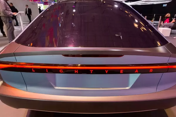 Lightyear one car from the back with the glass roof at Digital X in Cologne