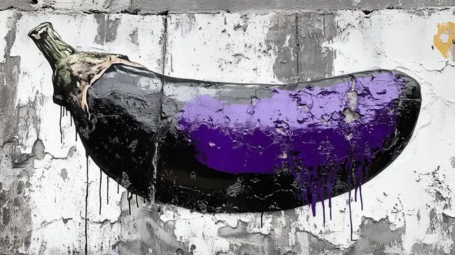 Lila Aubergine in moderner Graffiti-Kunst