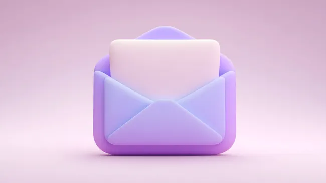 Lila Umschlag-Symbol für digitale Kommunikation