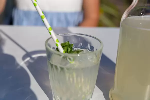Limonade mit Minze und Eis in der Wiener Innenstadt