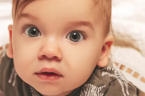 Little boy face, close-up, look at the camera