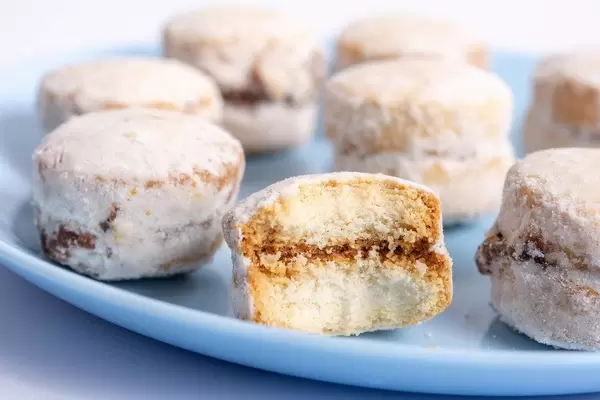 Little round homemade cookies Vanilice with sugar