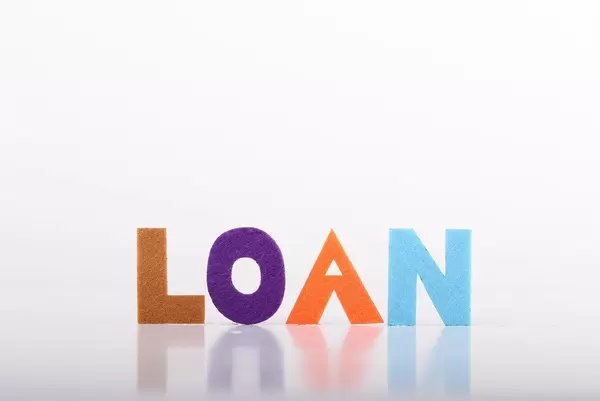 Loan text on white background