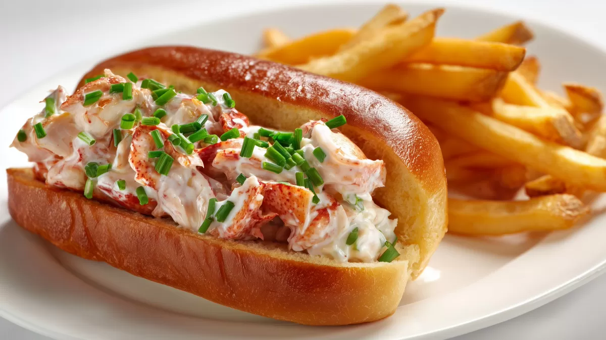 Lobster Roll im Brioche Bun mit Pommes frites