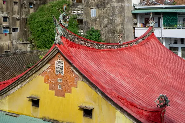 Local Houses around Thien Hau Temple in the Middle of Chinatown in Ho Chi Minh City, Vietnam