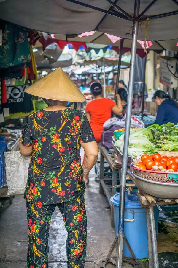 Local Vietnamese Woman at a Market in Chinatown Saigon