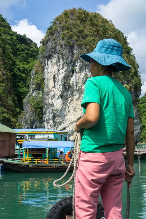 Local Vietnamese Woman in Ha Long Bay