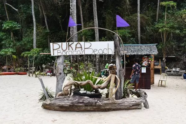 Local welcome sign of Puka Boracay Beach