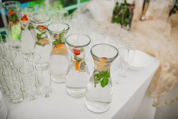 Long Drink Glass With Orange And Peppermint