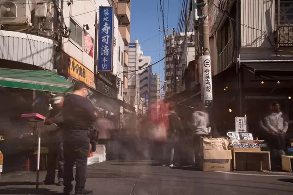 Long exposure at the market place - Tokyo, Japan