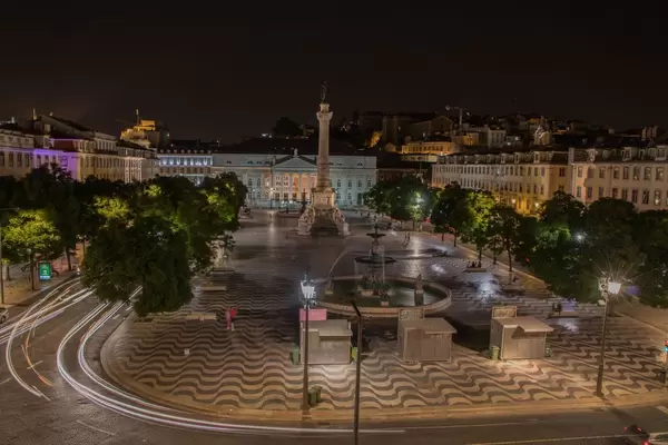 Long exposure of Rossio square at night