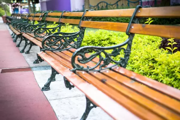 Long line of benches
