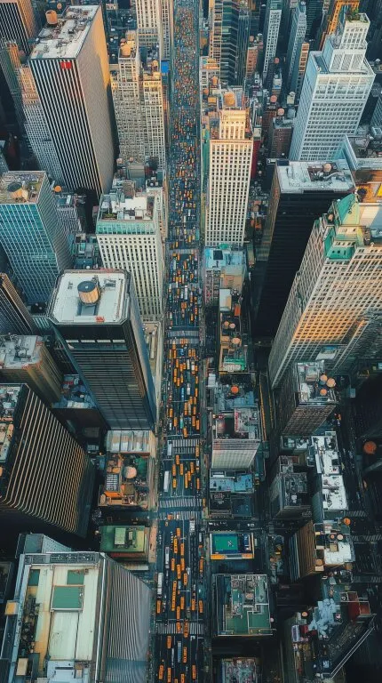 Luftaufnahme einer lebhaften Großstadt