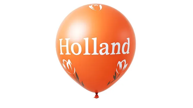 Luftballon mit 'Holland'-Aufdruck und Tulpen-Motiv