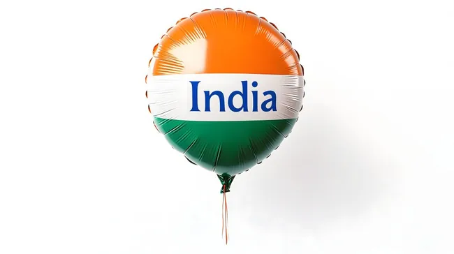 Luftballon mit indischer Nationalflagge