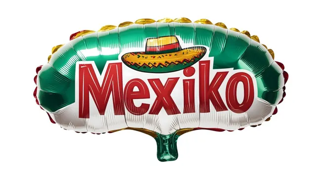 Luftballon mit mexikanischem Motiv und Sombrero