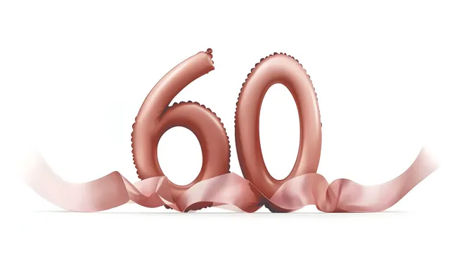 Luftballons zum 60. Geburtstag mit Schleife