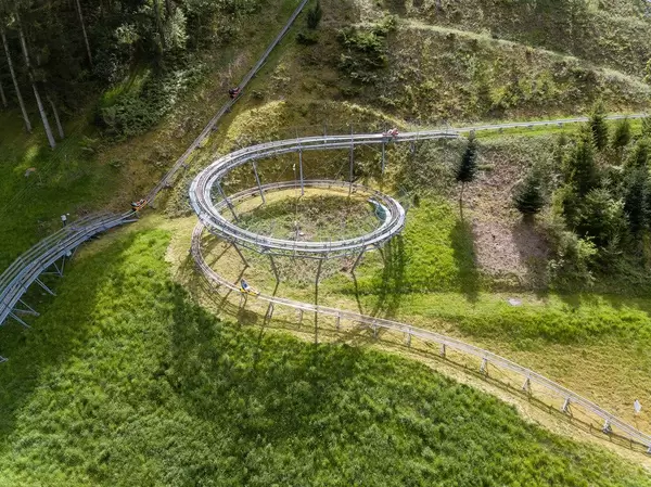 Luftbild der Sommerrodelbahn Gutach