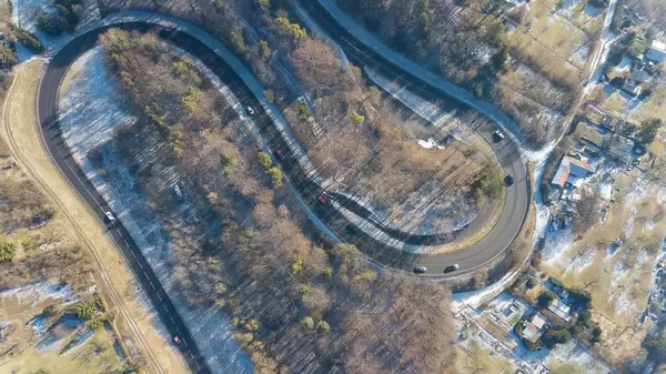 Luftbild einer S-Kurve in Dietlingen