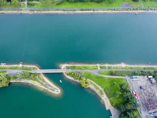 Luftbild: Regattabahn in Köln am Fühlinger See