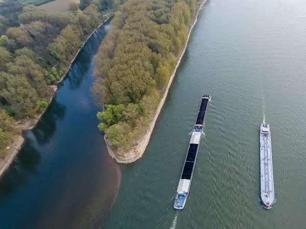 Luftbild: Siegmündung in den Rhein