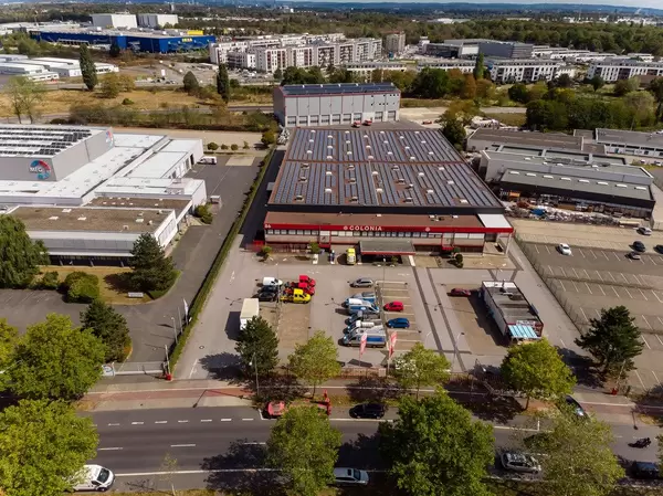 Luftbild vom Firmengebäude von COLONIA Spezialfahrzeuge