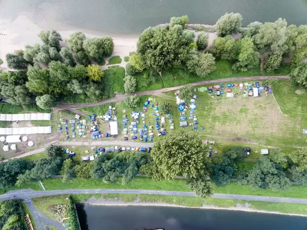 Luftbildaufnahme des gamescomCamp - Gamescom 2017, Köln