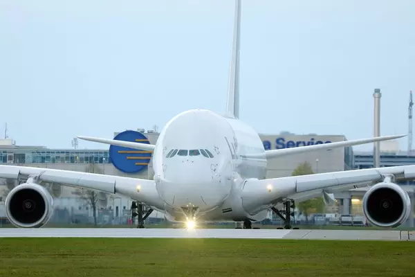 Lufthansa Airbus A380 in Munich Airport