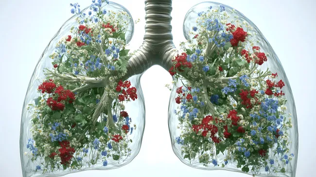 Lunge-Lungenförmige Glasvase mit Wildblumen