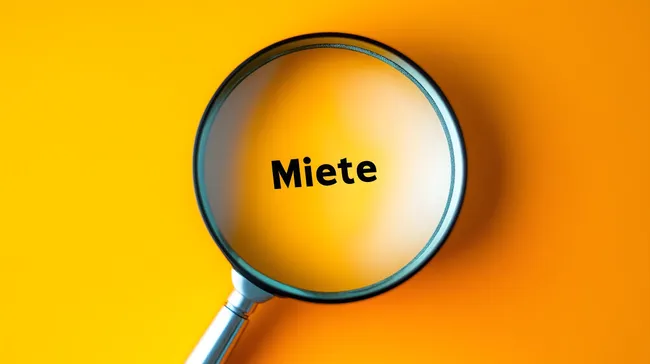 Lupe auf Mietvertrag - minimalistisches Konzeptfoto