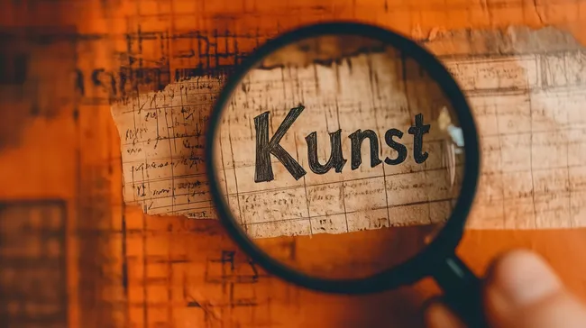 Lupe enthüllt Kreativität auf antiker Schreibtischoberfläche