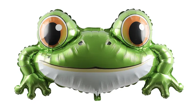 Lustiger grüner Froschballon mit großen Augen