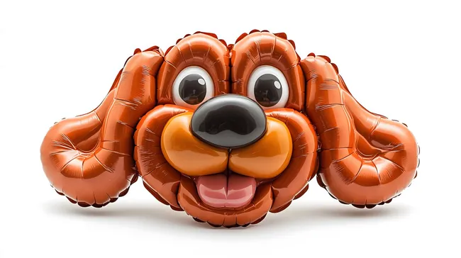 Lustiger Hundeballon mit großen Augen und langer Schnauze