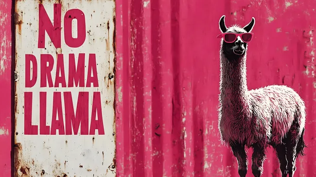 Lustiger Lama mit Sonnenbrille vor rosafarbenem Hintergrund