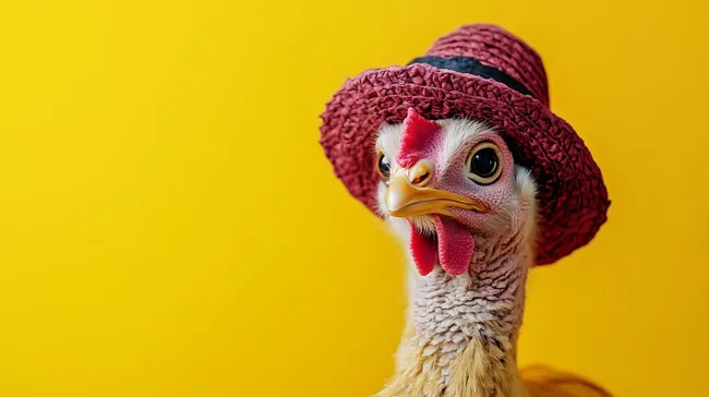 Lustiger Truthahn mit stylischem Strohhut