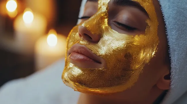 Luxuriöse Gesichtsmaske für entspannende Wellnessbehandlung