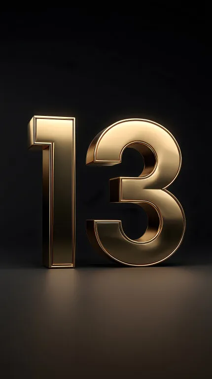 Luxuriöse goldene 13 vor schwarzem Hintergrund