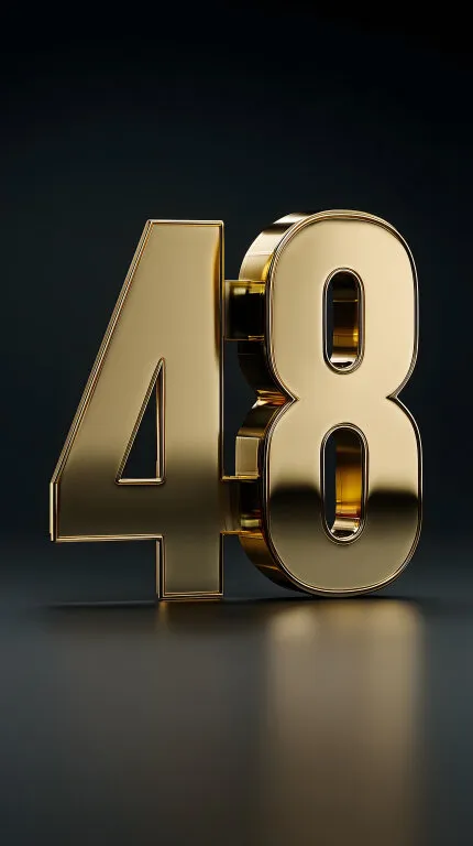 Luxuriöse goldene 48 in 3D-Darstellung