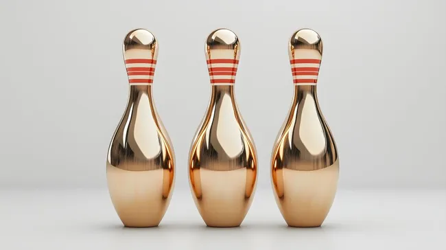 Luxuriöse goldene Bowlingkugeln auf weißem Hintergrund