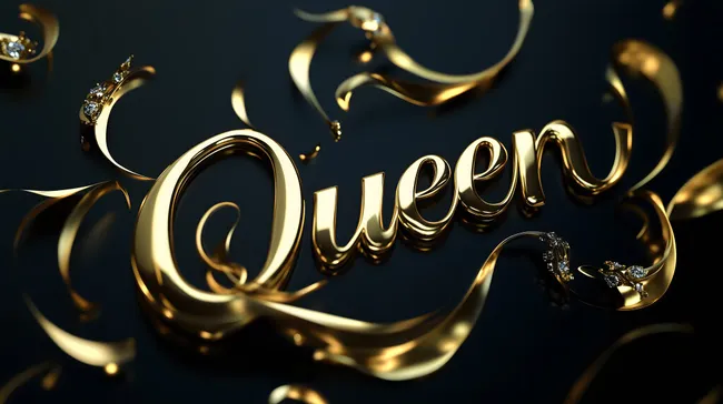 Luxuriöse Goldschrift 'Königin' mit Diamanten