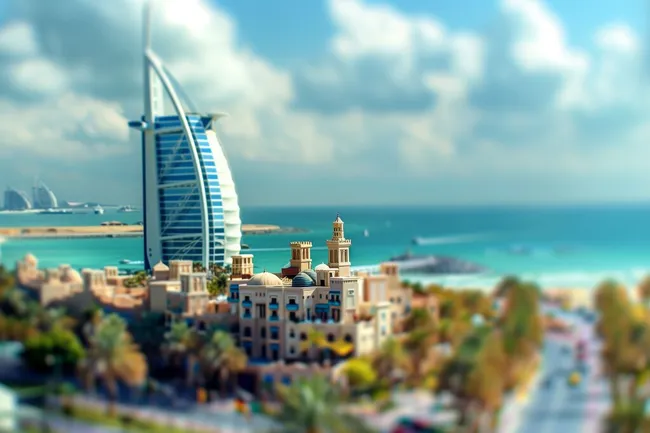 Luxuriöse Skyline von Dubai mit Burj Al Arab