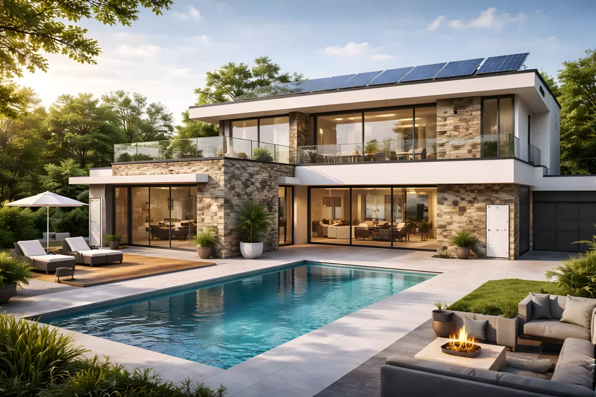 Luxuriöses Einfamilienhaus mit Swimmingpool und Solarenergie