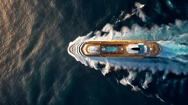 Luxuriöses Kreuzfahrtschiff auf hoher See