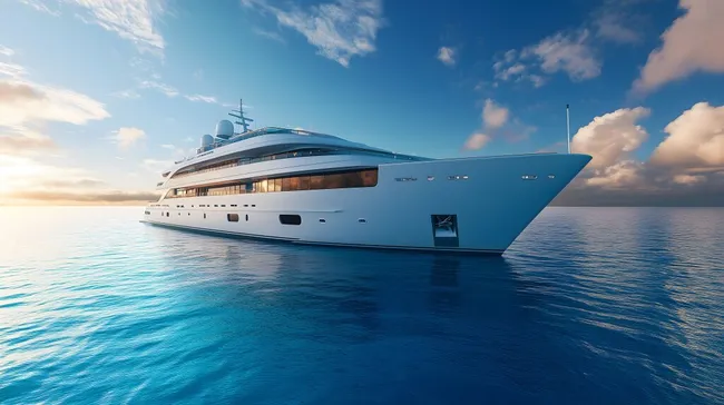 Luxuriöses Kreuzfahrtschiff auf türkisfarbener See