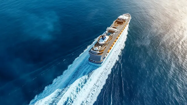 Luxuriöses Kreuzfahrtschiff auf weiter See