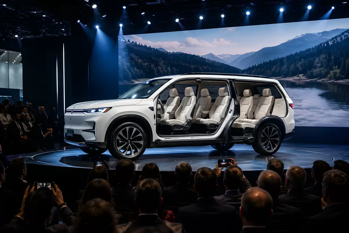 Luxus-SUV Weltpremiere auf Automesse mit Blick ins Innere