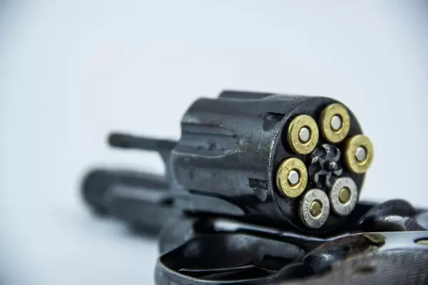 Macro of a Revolver's Magazine